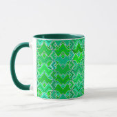 Mug Impression de batik tribal, vert jade et vert citr (Gauche)
