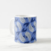 Mug Impression de bloc de poisson - bleu (Devant gauche)