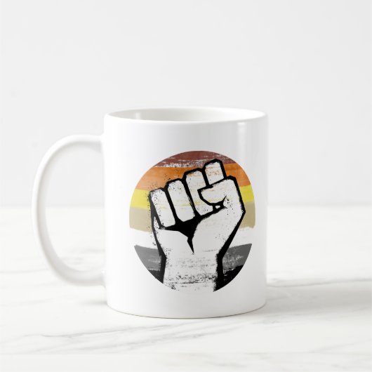 Mug Impression de cercle de poing de fierté d'ours (Gauche)