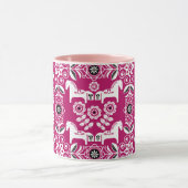 Mug Impression de cheval suédois Dala rose (Centre)