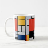 Mug Impression de composition de Piet Mondrian rouge j (Gauche)