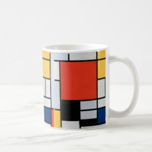 Mug Impression de composition de Piet Mondrian rouge j