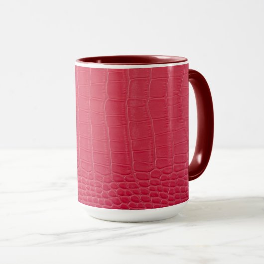 Mug Impression de cuir de crocodile rouge (Devant droit)
