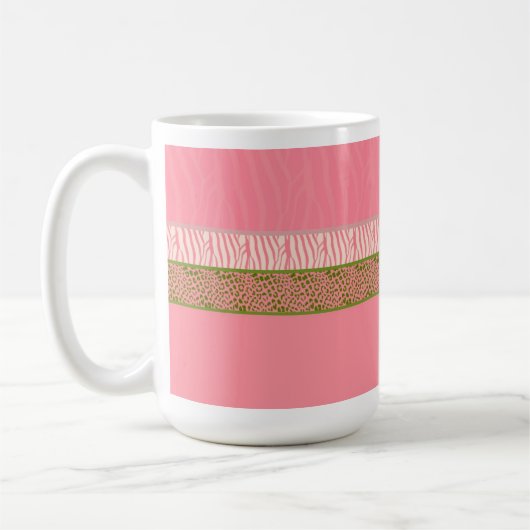 Mug Impression de fourrure d'animal sauvage rose (Gauche)