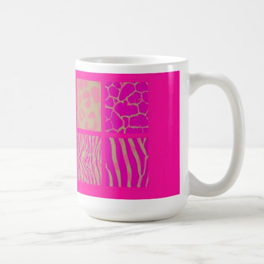 Mug Impression de fourrure d'animal sauvage rose (Droite)