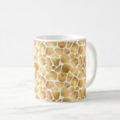Mug Impression de girafe blanc et or (Devant droit)