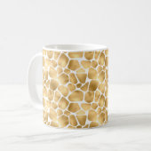 Mug Impression de girafe blanc et or (Devant gauche)