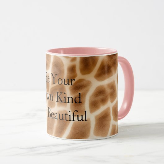 Mug Impression de girafe Brown crème (Devant droit)