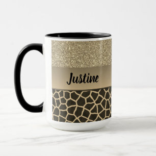 Mug Impression de girafe en or