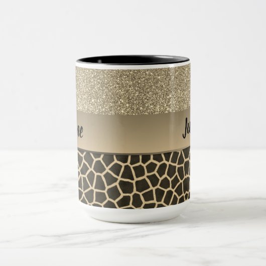 Mug Impression de girafe en or (Centre)
