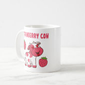 Mug Impression de la vache à fraise mignonne (Devant gauche)