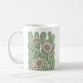 Mug Impression de linogravure de cactus torsadé en fle (Gauche)