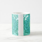Mug Impression de Marguerite Gerbera - nuances d'aqua (Centre)