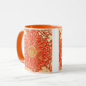 Mug Impression de Marguerite Gerbera - orange safran (Devant gauche)