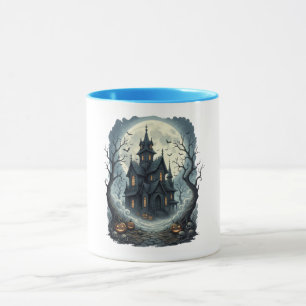 Mug Impression de nuit de manoir hanté au clair de lun