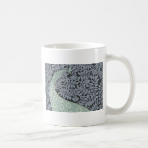 Mug Impression de paon bleu Art Nouveau vintage Verneu