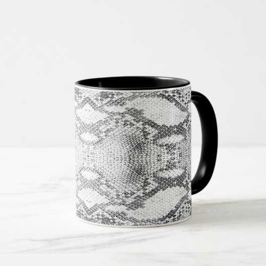 Mug Impression de peau de serpent blanc (Devant droit)