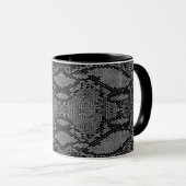Mug Impression de peau de serpent gris (Devant droit)