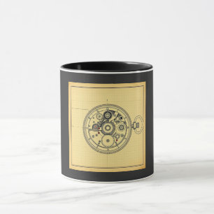 Mug Impression de plan de montre de poche vintage