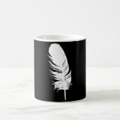 Mug Impression de plume blanche graphique décontracté (Centre)