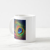 Mug Impression de plume de paon colorée (Devant gauche)