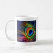 Mug Impression de plume de paon colorée (Gauche)