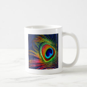 Mug Impression de plume de paon colorée