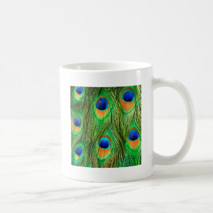 Mug Impression de plumes de paon colorées