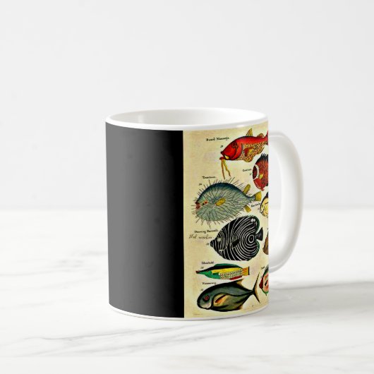 Mug impression de poisson d'époque (Devant droit)