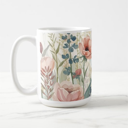 Mug Impression de prairie douce - Aquarelle murale bot (Gauche)