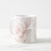 Mug Impression de rose blanche illustrée à la main (Devant gauche)