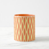 Mug Impression de ruban de milieu de siècle - orange e (Centre)
