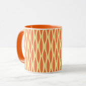 Mug Impression de ruban de milieu de siècle - orange e (Devant gauche)