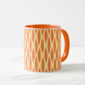 Mug Impression de ruban de milieu de siècle - orange e (Devant droit)