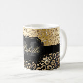 Mug Impression de taches de léopard en faux paillettes (Devant droit)