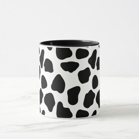 Mug Impression de vache noire et blanche (Centre)