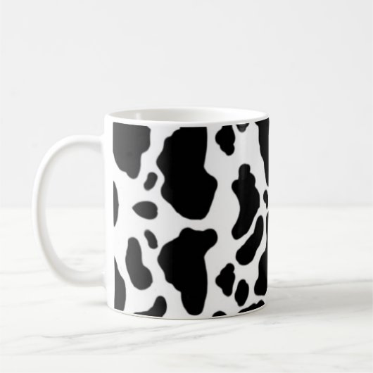 Mug Impression de vache noire et blanche (Gauche)