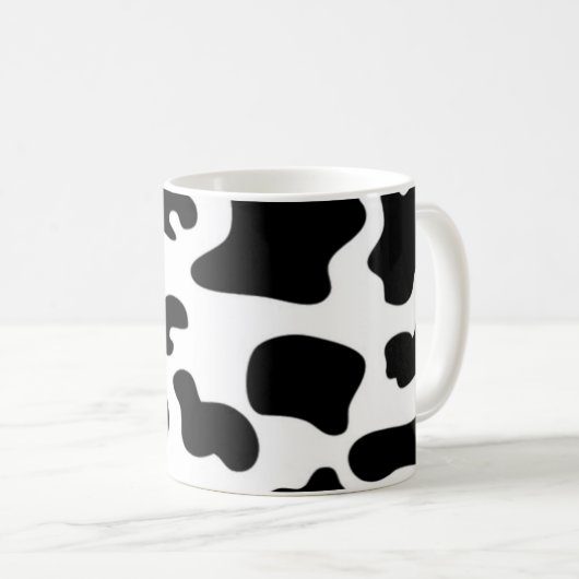 Mug Impression de vache noire et blanche (Devant droit)