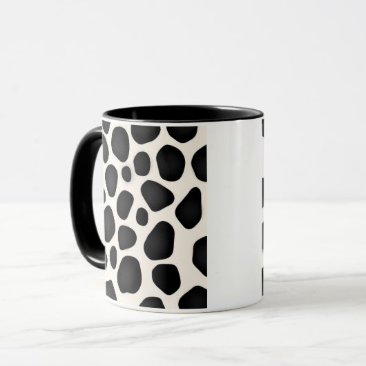 Mug Impression de vache tache noire et blanche (Devant gauche)