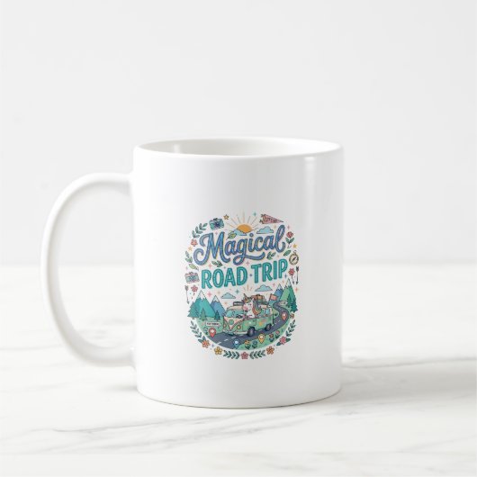 Mug Impression de voyage magique licorne prête POD_ (Gauche)