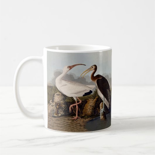 Mug Impression d'oiseau Ibis blanc de John James Audub (Gauche)