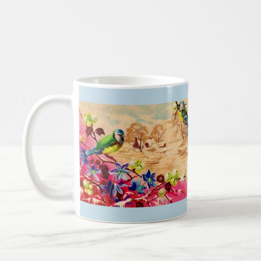 Mug impression d'oiseaux et de baies (Gauche)