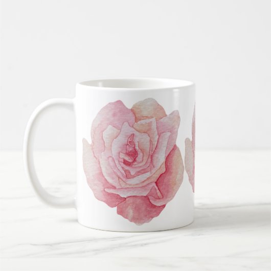 Mug Impression d'un Rose à main délicate (Gauche)