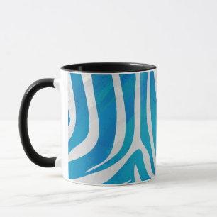Mug Impression en bleu et blanc Zebra