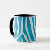 Mug Impression en bleu et blanc Zebra (Devant gauche)