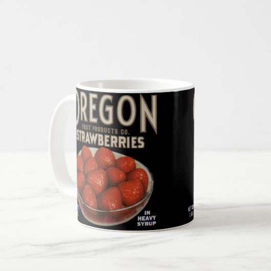Mug Impression étiquette des fraises de l'Oregon dans  (Devant gauche)
