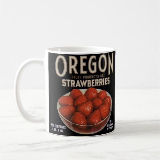 Mug Impression étiquette des fraises de l'Oregon dans  (Gauche)