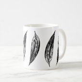 Mug Impression feuille de lys blanc noir et blanc (Devant droit)