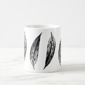 Mug Impression feuille de lys blanc noir et blanc (Centre)