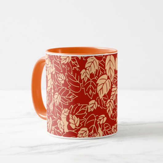 Mug Impression feuille japonaise, Mandarin orange (Devant gauche)